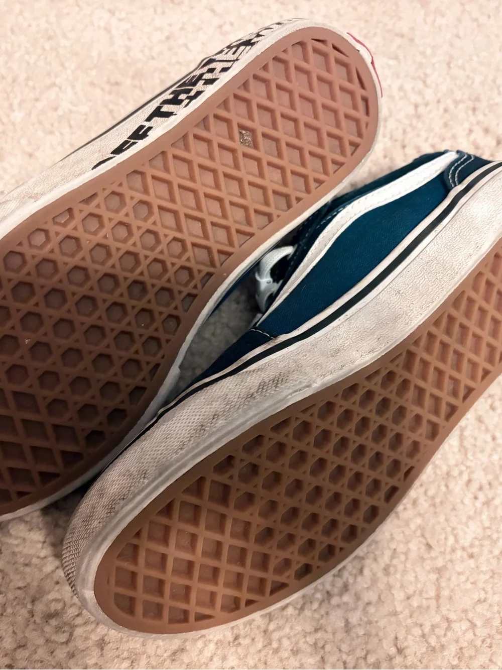 Vans Kids Teal and White Low-Top Sneakers
